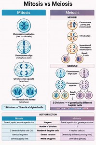 Mitosis = growth & repair | Meiosis = variation & reproduction #MitosisVsMeiosis #CellDivision #BiologyStudyNotes #GeneticsBasics #NEETBiology #BoardExams | Biology World
