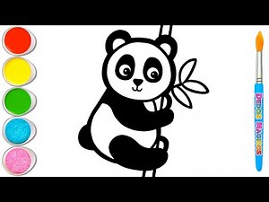 🐼🌿 Let's Draw and Paint a Cute Panda with Bamboo for Kids | Easy Drawings #246