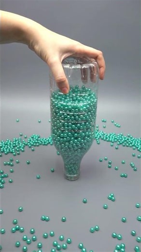 Mesmerizing Light Blue Beads Pouring Out of a Bottle💎Reverse