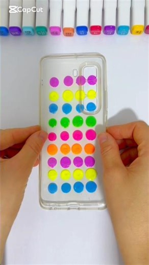 Satisfying Phone case Painting with rainbow colour || #art #drawing #painting #shorts