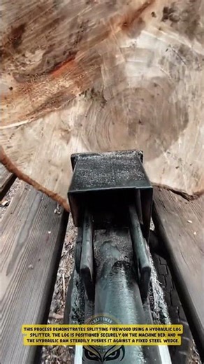 Hydraulic Log Splitting Process – Powerful Firewood Preparation System