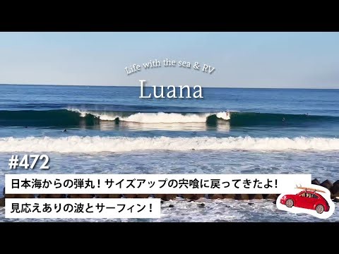 Life with the sea&RV🦮#472 日本海からの弾丸！サイズアップの宍喰に戻ってきたよ！見応えありの波とサーフィン٩( ᐛ )و