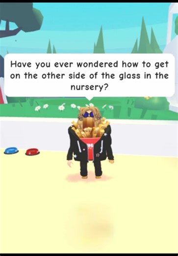 Let’s sneak outside of the glass in Adopt Me’s nursery with a ride or fly pet and equipping a toy #adoptme #adoptmefyp #adoptmehacks #adoptmeflyride #adoptmenursery