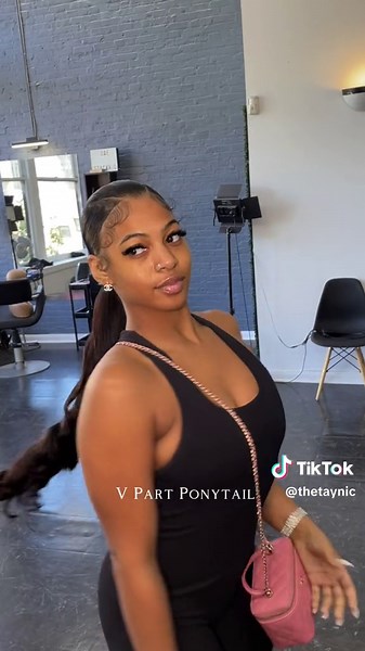 Slick & Perfect V-Part Ponytail Tutorial for Black Girls