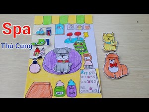 Làm bộ tranh tương tác của cô tiên xanh xanh nè | Spa thú cưng bằng giấy | Vân Handmade
