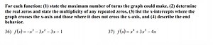 For each function: (1) state the maximum number of turns the gr... | Filo