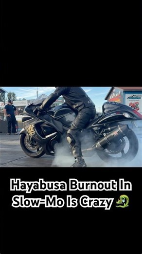 Slow-mo Busa burnout goes hard 🏍💨#hayabusa #motorcycle #dragrace #shorts