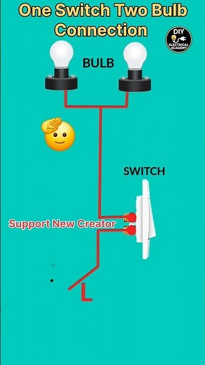 One Switch Two Bulb Connection | Wiring Diagram Explained | DIY Electrical Academy #shorts