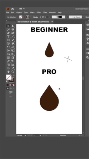 Adobe illustrator tips - How to make a water drop by using Width Tool #shorts #tutorial