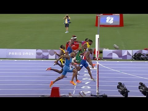 Noah Lyles 100m Final Olympic, Noah Lyles 9.79 Gold Medal, Kishane Thompson Olympic 2024