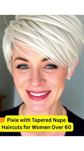 Pixie with Tapered Nape Haircuts for Women Over 60