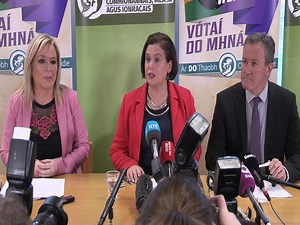 18K views · 357 reactions | Sinn Féin leaders Mary Lou McDonald TD and Michelle O'Neill MLA accompanied by the party's chief negotiator Conor Murphy MLA outline to the media at a major press conference in Stormont the draft agreement the DUP had agreed to but walked away from. | Sinn Féin Ireland | Facebook