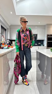 . Organic Broccoli 🥦 . It could become a thing 😂 . Saves talking about my age , my size, the weather not to forget Black Friday Sales …. . The only thing I’m obsessed about is clothes & dopamine dressing ! . However my wee tip ! Is Whatever you choose to wear make sure YOU,nobody else, yes YOU FEEL GOOD ! Best style tip in my humble opinion 😂 . Colour & pattern defo does it for me I’m not your usual Nanna in the playground🤦‍♀️ . . . . PJs @brakeburn Outfit 1 Suit @joanieclothing Sparkle tigh