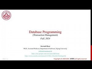 [13-1] 2024-2 Database Programming - Concurrency Control 3