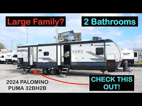 MASSIVE 3 Slide Travel Trailer RV! 2024 Palomino Puma 32BH2B
