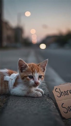 an injuried cat is waiting for help #shorts