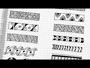 #zentangle #mandala #borders Learn 20 Zentangle border patterns | step by step tutorial