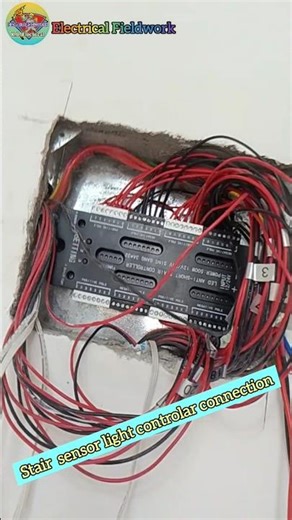 Stair sensar light controller connection short video #electricalwork #short