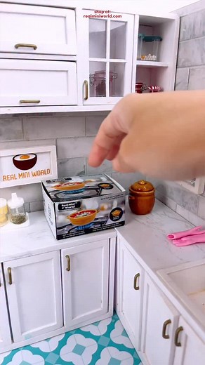 Don't you know ? you can also cook rice in Real Mini World Tiny Ceramic Pot 🥰 grab one at realminiworld.com #minicooking #tinyfood #miniature #miniaturekitchen #tinycooking | Realminiworld