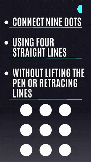 Connect 9 Dots with 4 Lines – No Pen Lift! Puzzle Solution