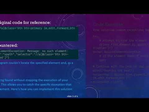 How to Avoid Program Termination in Selenium When an Element Is Not Found