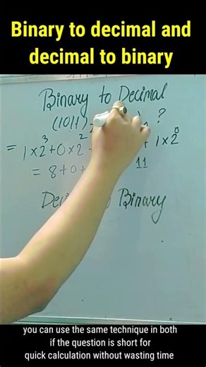 Binary to decimal and vice versa #digitalelectronics #electronics #youtubeshorts #examtips
