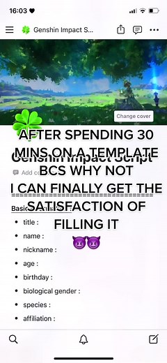 Genshin Impact Shifting Script Template