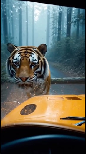 Heart-Stopping Scene: Tigers Near the Kids’ Bus 😭🐅