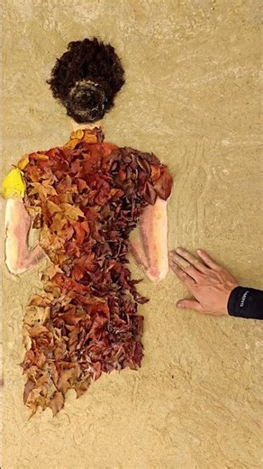 Autumn Breeze Art Creating with Fallen Dry Leaves