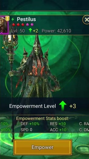 Empowering My Pestilus To +3 Empowerment In RAID Shadow Legends