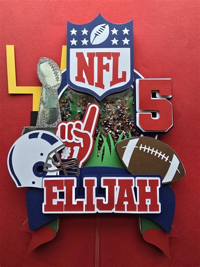 Personalized Football Cake Topper | Shaker, Name & Age - Etsy