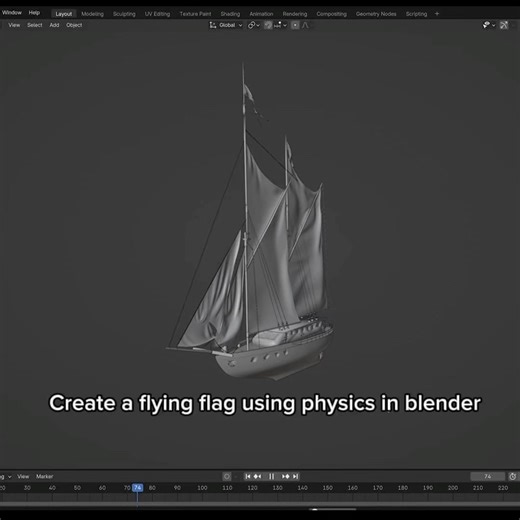 FLAG SIMULATION - BLENDER 3D