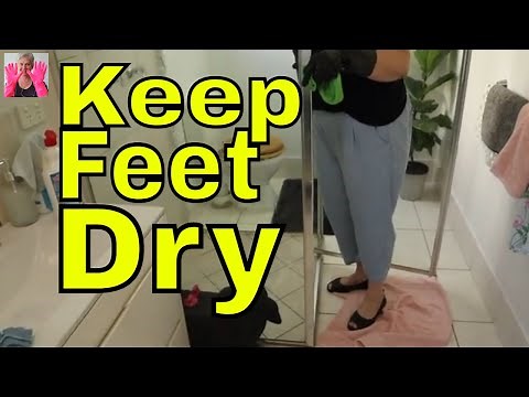 Clean the SHOWER without getting your feet wet - Keep shoes on when cleaning!