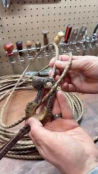 How to tie a 4 strand Crown Knot. #leatherwork #leatherworker #leathercraft #leatherworking