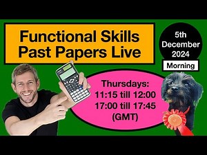 LEVEL 2 Functional Skills Maths Past Paper NON CALCULATOR: Edexcel: Live