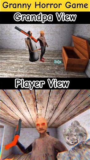 Grandpa vs Player View #granny #grandpa #shortsfeed #horrorgaming #girl_techno_gamerz #cameraview