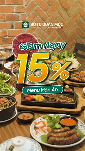 🌬️ THÔNG BÁO: Thời tiết Sài Gòn đã trở lạnh. 📡 Dự báo các cuộc vui, gặp gỡ cùng hội chiến hữu, đồng nghiệp và những bữa sum họp gia đình ấm cúng sắp đổ bộ. 🔥 Bò Tơ Quán Mộc dành tặng ƯU ĐÃI 15% toàn bộ menu - hơn 50 món ngon được chế biến từ bò tươi tinh tuyển, cho cuộc vui thêm rôm rả, bữa tiệc thêm trọn vẹn. 🙌 Đặt bàn mở tiệc ngay: https://m.me/BoToQuanMocHCM #BoToQuanMoc #TiecToiBoTo #ChuyenGiaVeBo | Bò Tơ Quán Mộc HCM