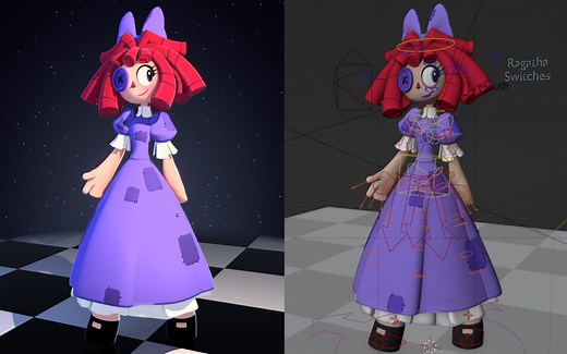 Ragatha - Fully rigged model for Blender 4.4+