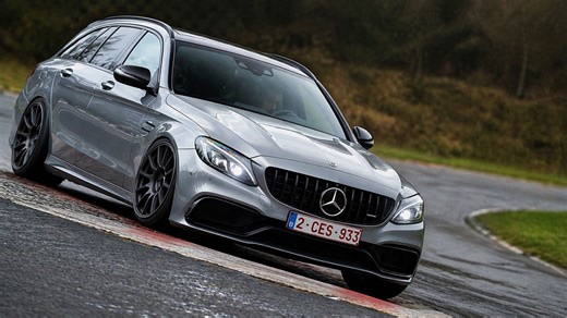 AMG C63S wagon runs surprisingly fast on circuit
