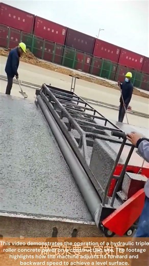 Concrete Road Leveling with a Triple Roller Machine 1