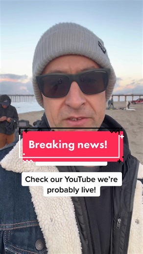 Breaking news. Pro surfers invade Huntington Beach. Live on YouTube! #surf #surfing #surftok