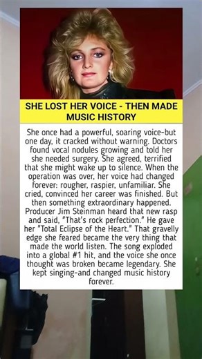 Bonnie Tyler Lost Her Voice, Then Turned It Into Music History...!!