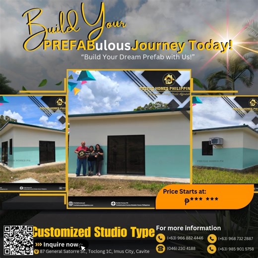 🏡 Your Dream, Your Design — Prefab Drywall Customized Studio Type with Complete Toilet & Bath Features! Why settle for standard when you can build a home that’s uniquely yours? Our Prefab Drywall Customized Studio Type lets you choose the layout, finishes, and style that match your lifestyle. With complete Toilet & Bath features, you get both comfort and functionality — all while staying affordable. ✨ 💡 Prices may vary depending on your chosen customization, but one thing is certain: you’ll ge