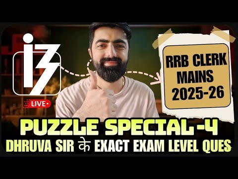 IBPS RRB Clerk Mains 2025 Puzzles Special - 04, Exact Exam Level Content || By Dhruva Sir