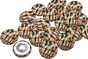 Orange 2 Holes Canvas Round Buttons for Sewing 1 Inch Leopard & Tiger Animal Skin Printed Handmade Decorative Buttons Pack of 50