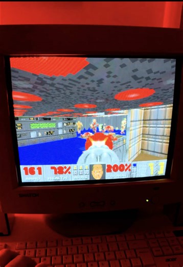 Doom (1993) on Microsoft DOS. #DOOM #retrogaming #gaming #pc #CRT