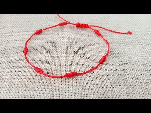 How to Make 7 Knots Lucky Red String Bracelet Tutorial, Diy Kabbalah Bracelet Protection Bracelet
