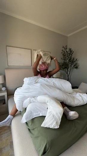 Bedroom reset☺️🤎. What do you think Bed & pedestals from Curtains from Curtaining &HD #bedroomreset #gracemondlana #bedroommakeover | Grace Mondlana