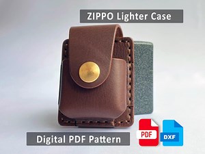 Leather Lighter Case Pattern PDF   DXF: Zippo Holder Template - Etsy