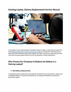 Gaming Laptop  Battery Replacement Service Muscat - SlideServe